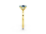 Yellow gold Oval Cut Aquamarine Solitaire Engagement Ring with Classic Band and Four-Prong Setting_26