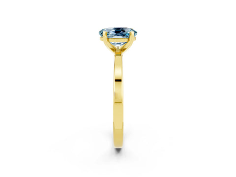 Yellow gold Oval Cut Aquamarine Solitaire Engagement Ring with Classic Band and Four-Prong Setting_26