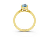 Yellow gold Oval Cut Aquamarine Solitaire Engagement Ring with Classic Band and Four-Prong Setting_27