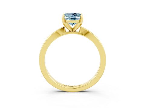 Yellow gold Oval Cut Aquamarine Solitaire Engagement Ring with Classic Band and Four-Prong Setting_27