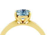 Yellow gold Oval Cut Aquamarine Solitaire Engagement Ring with Classic Band and Four-Prong Setting_28