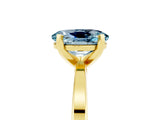 Yellow gold Oval Cut Aquamarine Solitaire Engagement Ring with Classic Band and Four-Prong Setting_29
