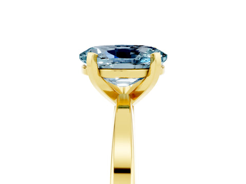 Yellow gold Oval Cut Aquamarine Solitaire Engagement Ring with Classic Band and Four-Prong Setting_29