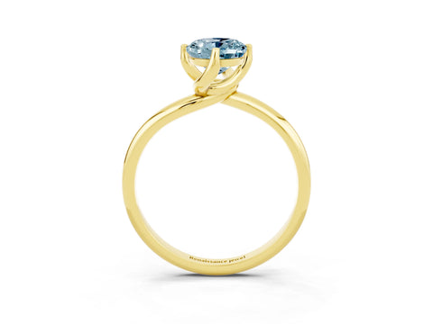 Yellow gold Oval Cut Aquamarine Solitaire Engagement Ring with Four-Prong Setting and Classic Band_15