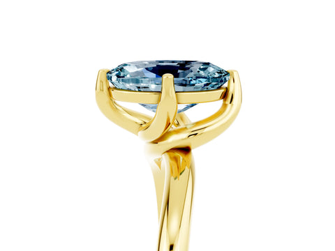 Yellow gold Oval Cut Aquamarine Solitaire Engagement Ring with Four-Prong Setting and Classic Band_17