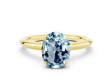 Yellow gold Oval Cut Aquamarine Solitaire Ring with Thin Band and Four-Prong Setting_12