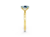 Yellow gold Oval Cut Aquamarine Solitaire Ring with Thin Band and Four-Prong Setting_14