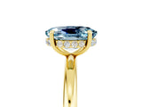 Yellow gold Oval Cut Aquamarine Solitaire Ring with Thin Band and Four-Prong Setting_17