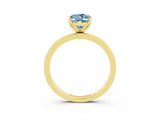 Yellow gold Oval Cut Aquamarine Solitaire Ring with Thin Band and Prong Setting_27