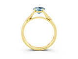 Yellow gold Oval Cut Aquamarine Solitaire Twist Band Prong Setting Ring_39