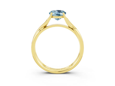 Yellow gold Oval Cut Aquamarine Solitaire Twist Band Prong Setting Ring_39