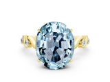 Yellow gold Oval Cut Aquamarine Solitaire Twisted Band with Round  Accents and Prong Setting_12