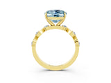 Yellow gold Oval Cut Aquamarine Solitaire Twisted Band with Round  Accents and Prong Setting_15