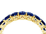 Yellow gold Oval Cut Blue Sapphire Eternity Band with Shared Prong Setting_4