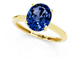 Yellow gold Oval Cut Blue Sapphire Solitaire Engagement Ring with Classic Band and Four-Prong Setting_13