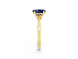 Yellow gold Oval Cut Blue Sapphire Solitaire Engagement Ring with Classic Band and Four-Prong Setting_14
