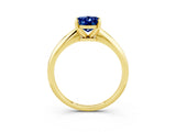 Yellow gold Oval Cut Blue Sapphire Solitaire Engagement Ring with Classic Band and Four-Prong Setting_15