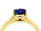 Yellow gold Oval Cut Blue Sapphire Solitaire Engagement Ring with Classic Band and Four-Prong Setting_16