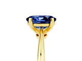 Yellow gold Oval Cut Blue Sapphire Solitaire Engagement Ring with Classic Band and Four-Prong Setting_17