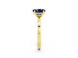Yellow gold Oval Cut Blue Sapphire Solitaire Engagement Ring with Classic Band and Four-Prong Setting_26