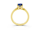 Yellow gold Oval Cut Blue Sapphire Solitaire Engagement Ring with Classic Band and Four-Prong Setting_27