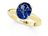 Yellow gold Oval Cut Blue Sapphire Solitaire Engagement Ring with Round Band and Four-Prong Setting_1