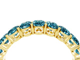 Yellow gold Oval Cut Blue Topaz Eternity Band with Shared Prong Setting_4