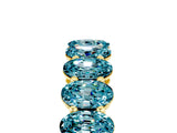 Yellow gold Oval Cut Blue Topaz Eternity Band with Shared Prong Setting_5