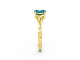 Yellow gold Oval Cut Blue Topaz Solitaire Celtic Knot Ring with Four-Prong Setting_14