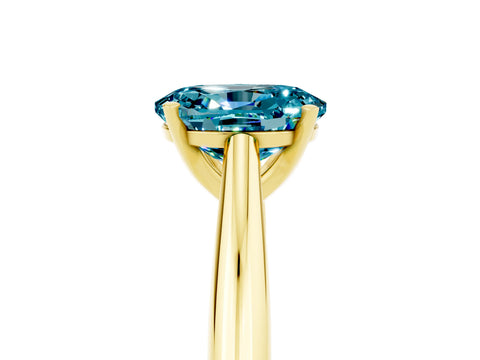 Yellow gold Oval Cut Blue Topaz Solitaire Engagement Ring with Cathedral Setting and Four-Prong Mount_17