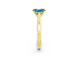 Yellow gold Oval Cut Blue Topaz Solitaire Engagement Ring with Cathedral Setting and Four-Prong Mount_20