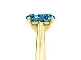 Yellow gold Oval Cut Blue Topaz Solitaire Engagement Ring with Cathedral Setting and Four-Prong Mount_29