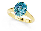 Yellow gold Oval Cut Blue Topaz Solitaire Engagement Ring with Cathedral Setting and Four-Prong Mount_67