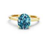Yellow gold Oval Cut Blue Topaz Solitaire Engagement Ring with Classic Band and Four-Prong Setting_24