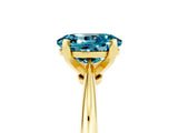 Yellow gold Oval Cut Blue Topaz Solitaire Engagement Ring with Classic Band and Four-Prong Setting_29