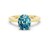 Yellow gold Oval Cut Blue Topaz Solitaire Engagement Ring with Classic Band and Four-Prong Setting_36