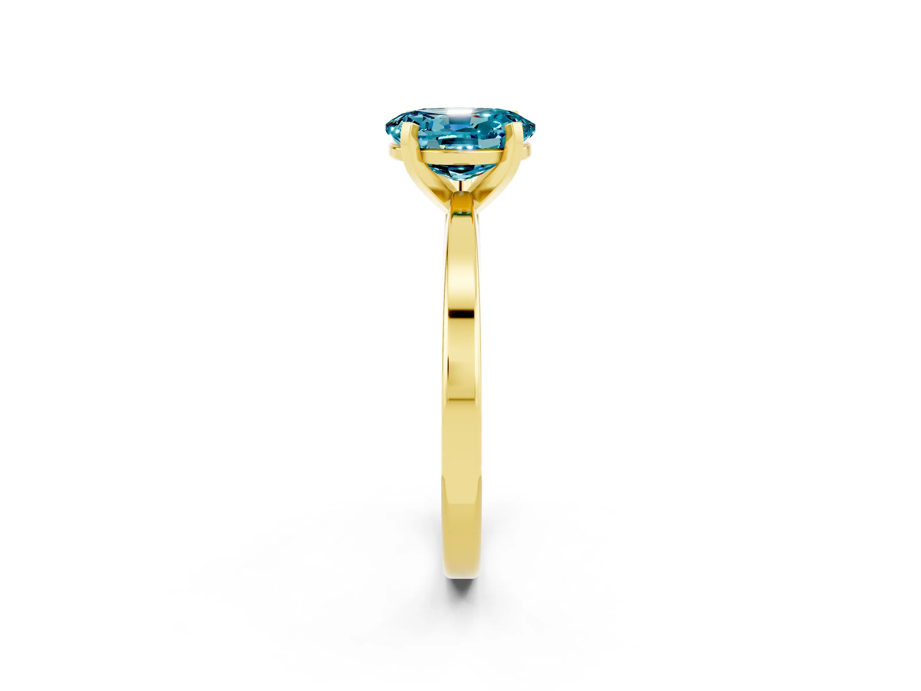 Yellow gold Oval Cut Blue Topaz Solitaire Engagement Ring with Classic Band and Four-Prong Setting_38