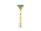 Yellow gold Oval Cut Blue Topaz Solitaire Engagement Ring with Classic Band and Four-Prong Setting_38