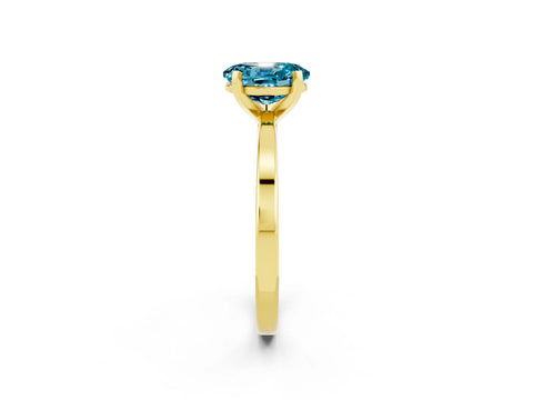 Yellow gold Oval Cut Blue Topaz Solitaire Engagement Ring with Classic Band and Four-Prong Setting_38