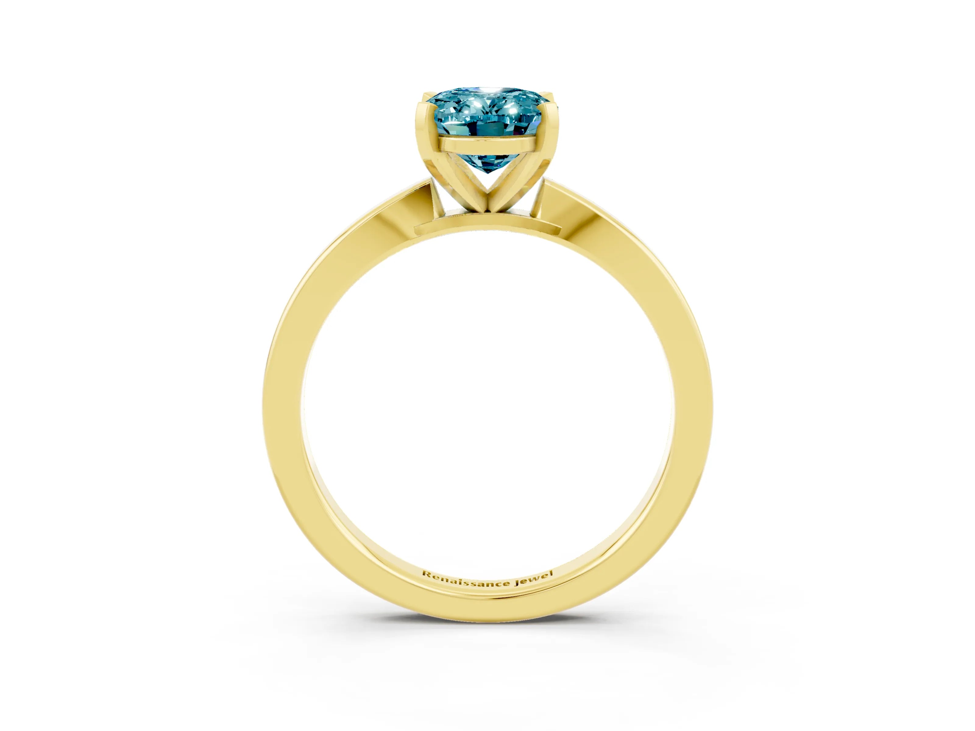Yellow gold Oval Cut Blue Topaz Solitaire Engagement Ring with Classic Band and Four-Prong Setting_39