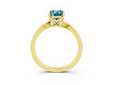Yellow gold Oval Cut Blue Topaz Solitaire Engagement Ring with Classic Band and Four-Prong Setting_39