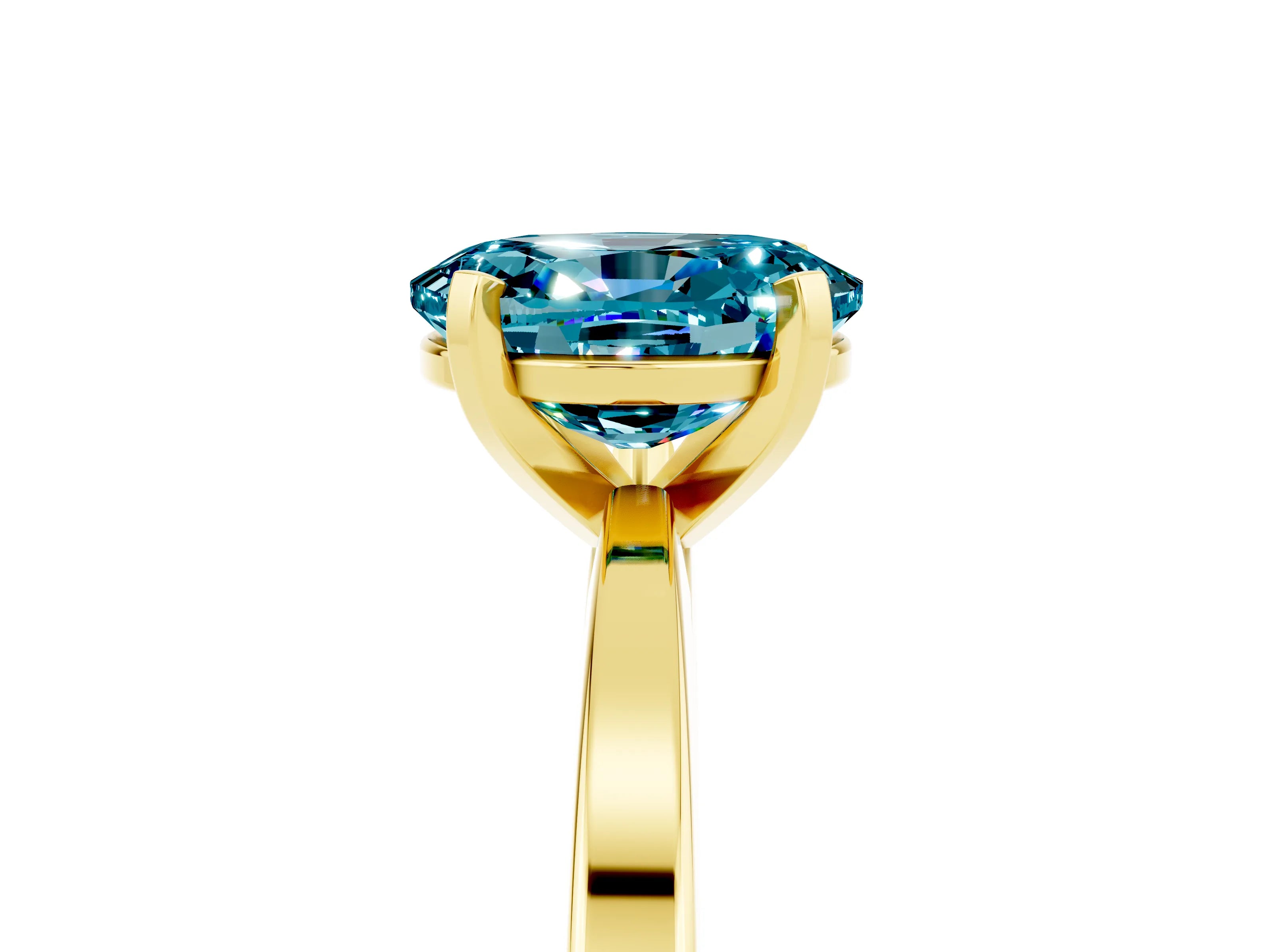 Yellow gold Oval Cut Blue Topaz Solitaire Engagement Ring with Classic Band and Four-Prong Setting_41