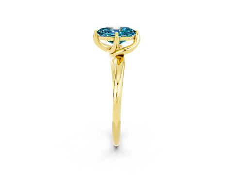 Yellow gold Oval Cut Blue Topaz Solitaire Engagement Ring with Four-Prong Setting and Classic Band_14