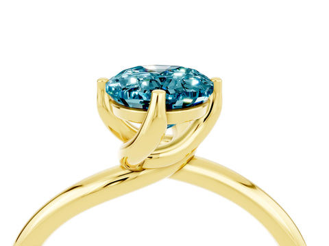 Yellow gold Oval Cut Blue Topaz Solitaire Engagement Ring with Four-Prong Setting and Classic Band_16