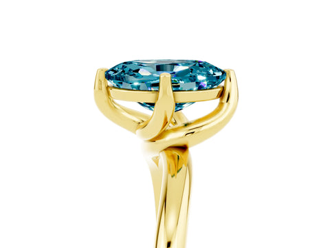 Yellow gold Oval Cut Blue Topaz Solitaire Engagement Ring with Four-Prong Setting and Classic Band_17