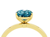 Yellow gold Oval Cut Blue Topaz Solitaire Ring with Thin Band and Prong Setting_16