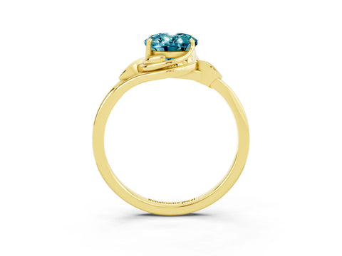 Yellow gold Oval Cut Blue Topaz Solitaire Ring with Twist Band and Four-Prong Setting_27