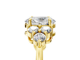 Yellow gold Oval Cut Brilliant Diamond Cluster Accent Solitaire Ring with Prong Setting_8