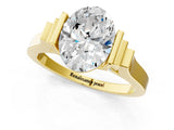 Yellow gold Oval Cut Brilliant Solitaire Diamond Ring with Channel Set Band and Bar Prong Setting_13