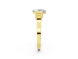 Yellow gold Oval Cut Brilliant Solitaire Diamond Ring with Channel Set Band and Bar Prong Setting_14